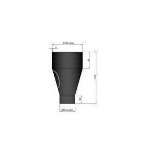 Røgrørsovergang m/renselem ø80/ø155